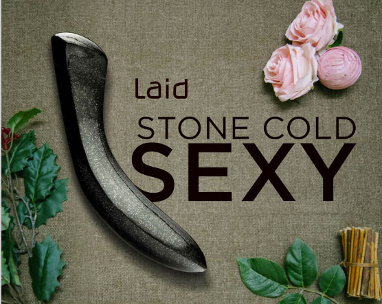 Laid Black Granite Stone Dildo & Stone Butt Plug